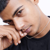Lattice Crest Men's Silver Chain