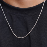 Lattice Crest Men's Silver Chain