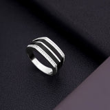 The Noir Valor Men's Silver Ring