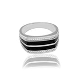 The Noir Valor Men's Silver Ring