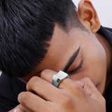 The Zenith Grid Men's Silver Ring