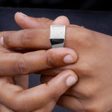 The Zenith Grid Men's Silver Ring