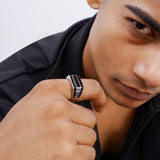 Luxe Ridge Men's Silver Ring