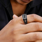 Luxe Ridge Men's Silver Ring