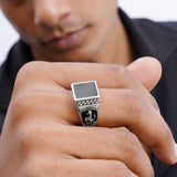 Stallion Crest Men's Silver Ring