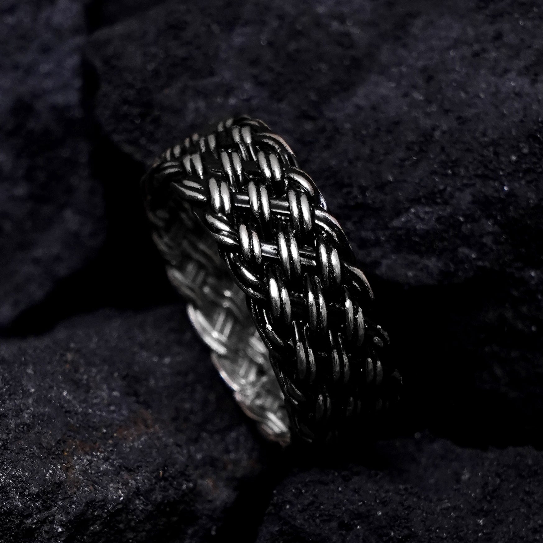 Vanguard Braided Men's Silver Ring
