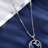 Azure Dreamflight Halo Silver Necklace