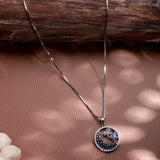 Azure Dreamflight Halo Silver Necklace