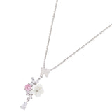 Petal & Plume Drop Silver Necklace Set