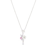 Petal & Plume Drop Silver Necklace Set