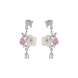 Petal & Plume Drop Silver Necklace Set