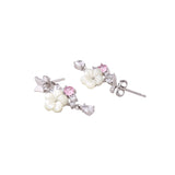 Petal & Plume Drop Silver Necklace Set