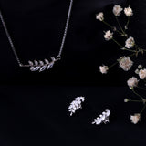 The Aetherial Leaf Silver Necklace Set