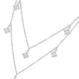 925 Silver Square Charm Necklace Set