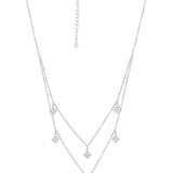 925 Silver Square Charm Necklace Set