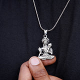 Meditative Hanuman Silver Pendant