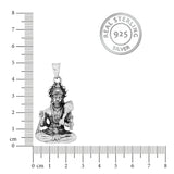 Meditative Hanuman Silver Pendant