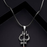 Sacred Rudra Trident Silver Pendant