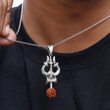Sacred Rudra Trident Silver Pendant