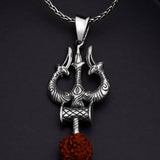Sacred Rudra Trident Silver Pendant