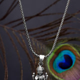 Goddess Lakshmi’s Sacred Silver Pendant