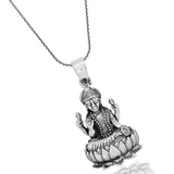 Goddess Lakshmi’s Sacred Silver Pendant