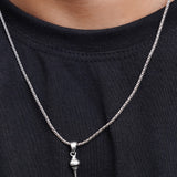 Hanuman’s Sacred Gada Silver Pendant