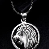 Fierce Lion Roar Silver Pendant