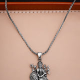 Maa Durga Divine Warrior Silver Pendant