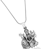 Maa Durga Divine Warrior Silver Pendant