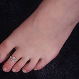 Belleza Hearts Silver Toe Rings