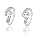 Belleza Hearts Silver Toe Rings