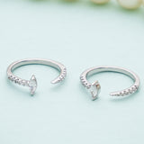 Arc of Zest Silver Toe Rings