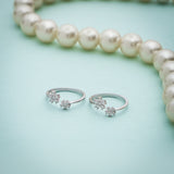 Dazzling Duet of Dahlia Silver Toe Rings