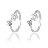 Dazzling Duet of Dahlia Silver Toe Rings