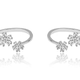 Dazzling Duet of Dahlia Silver Toe Rings