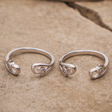 Ayla Duo Paisley Silver Toe Rings