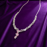 Crimson Arc Symphony Diamond Necklace Set