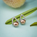 Twee Paisley Pearl Silver Earrings