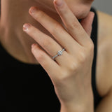 Isadora Halo Cubic Cluster Silver Ring