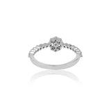 Isadora Halo Cubic Cluster Silver Ring