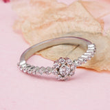 Isadora Halo Cubic Cluster Silver Ring