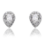 The Anastasia Pear Shaped Silver Earrings