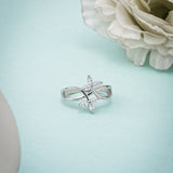 Twirl Flora Dainty Silver Ring