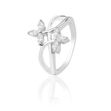 Twirl Flora Dainty Silver Ring