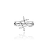 Twirl Flora Dainty Silver Ring