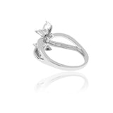 Twirl Flora Dainty Silver Ring