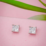 Sublime Square Sparkle Silver Earrings