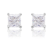 Sublime Square Sparkle Silver Earrings