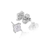 Sublime Square Sparkle Silver Earrings